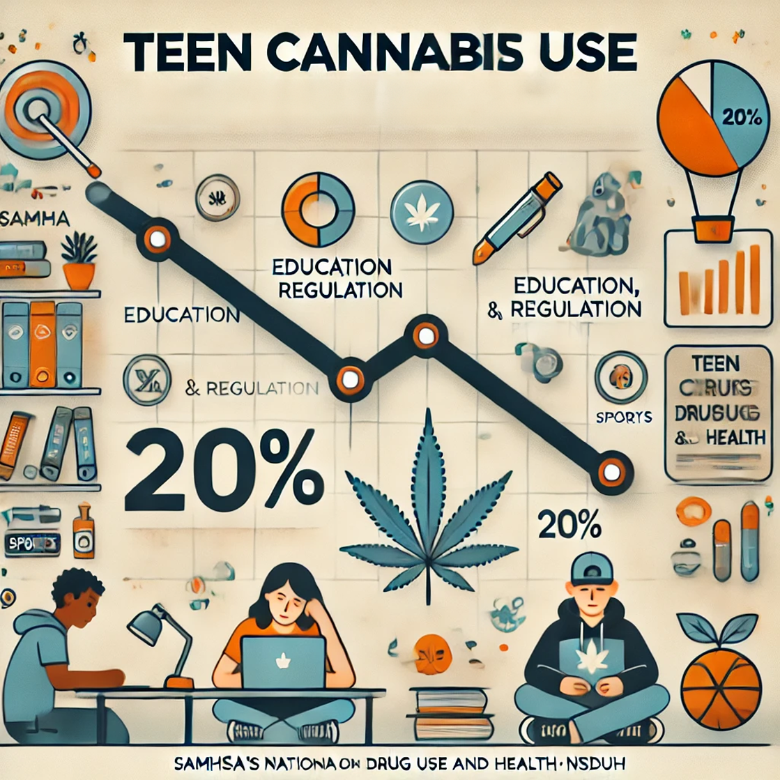 TEEN CANNABIS USE DECLINE BY 20%